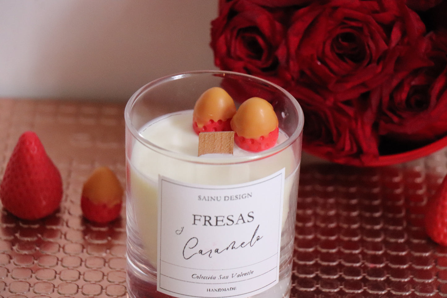Vela Fresas y Caramelo