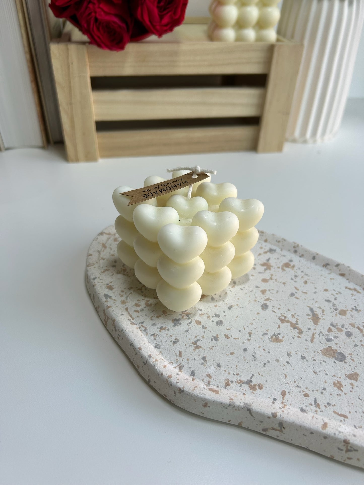 Vela bubble corazón