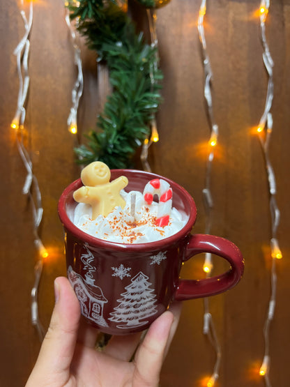 Vela Taza Roja Galleta Jengibre