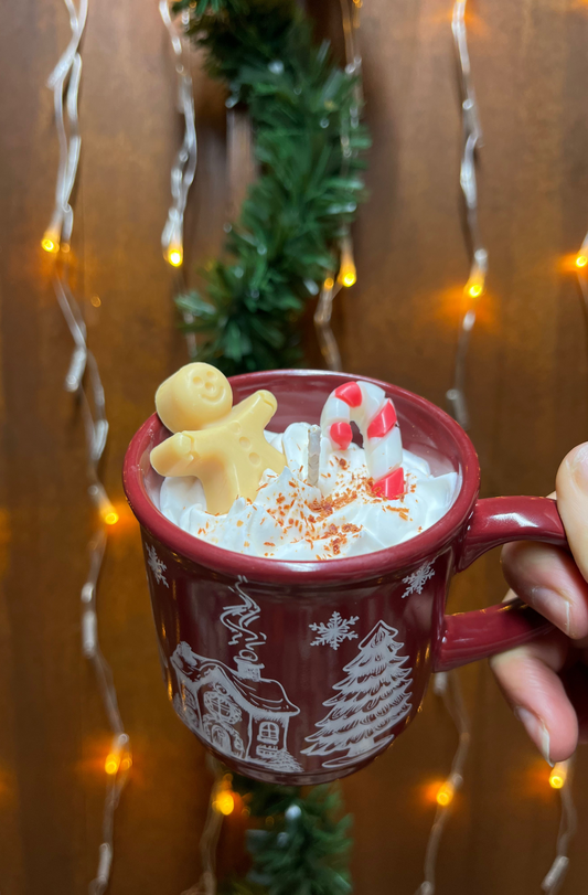 Vela Taza Roja Galleta Jengibre